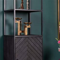 Boekenkast New York Zwart Mangohout 55 cm