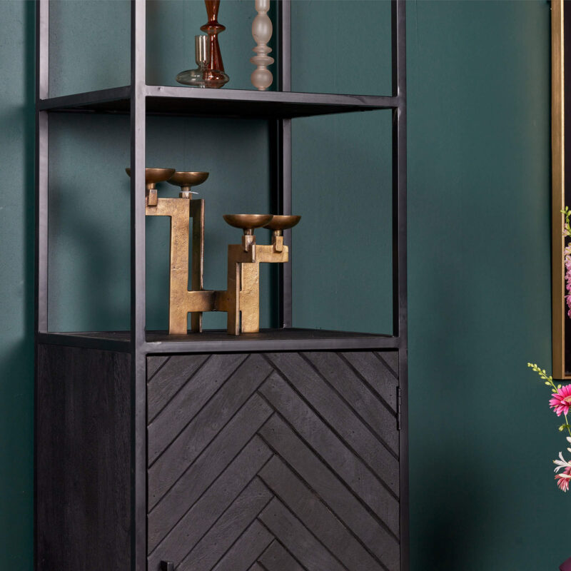 Boekenkast New York Zwart Mangohout 55 cm