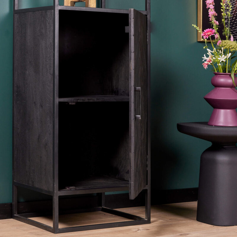 Boekenkast New York Zwart Mangohout 55 cm