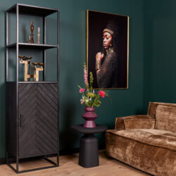 Boekenkast New York Zwart Mangohout 55 cm