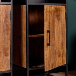 Boekenkast Oakland met deur Zwart Mangohout 50 cm