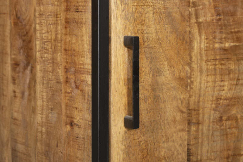 Boekenkast Oakland met deur Zwart Mangohout 50 cm