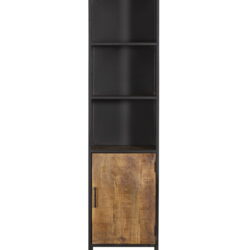Boekenkast Oakland met deur Zwart Mangohout 50 cm