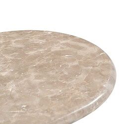 Ronde beige marmeren bijzettafel Noel van 60 cm, perfect voor woonkamer of slaapkamer. Elegant design met natuurlijke marmer textuur, ideaal voor moderne interieurs.