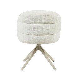 Ontdek de stijlvolle draaibare eetkamerstoel Bella in Off White met zandkleurige poot, perfect voor een moderne en elegante eetkamer.