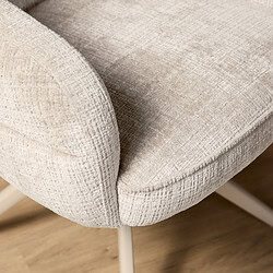 Draaibare eetkamerstoel Bella in Off White met zandkleurige poot, comfortabel en stijlvol voor elke eetkamer.