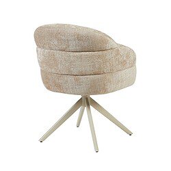 Draaibare eetkamerstoel Bella Beige met zandkleurige poten, comfortabele bekleding en moderne uitstraling, perfect voor een stijlvolle eetkamer of kantoorruimte.