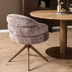 Draaibare eetkamerstoel Bella Clay in Clay kleur met bronzen poot, perfect voor een stijlvolle en comfortabele eetkamer.