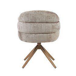 Draaibare eetkamerstoel Bella Clay met poots in brons, comfortabel en stijlvol, perfect voor moderne eetkamers.