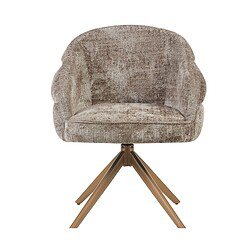 Draaibare eetkamerstoel Bella Clay met bronzen poot, comfortabel en stijlvol, perfect voor moderne eetkamers.
