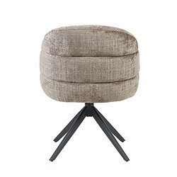 Draaibare eetkamerstoel Bella Clay met beige bekleding en zwarte poot, perfect voor moderne eetkamers en comfortabele zitervaring.