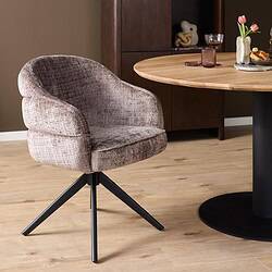 Draaibare eetkamerstoel Bella Clay in Poot Zwart, comfortabel en stijlvol voor elke eetkamer. Perfect voor een moderne en gezellige eetruimte met een elegante uitstraling.