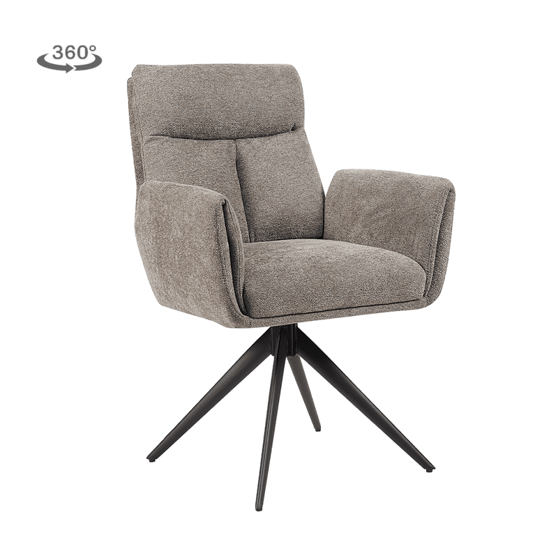 Comfortabele stoffen bureaustoel met draaibaar zwart onderstel, ideaal voor kantoor of thuiswerkplek, met zachte bekleding en ergonomisch ontwerp.