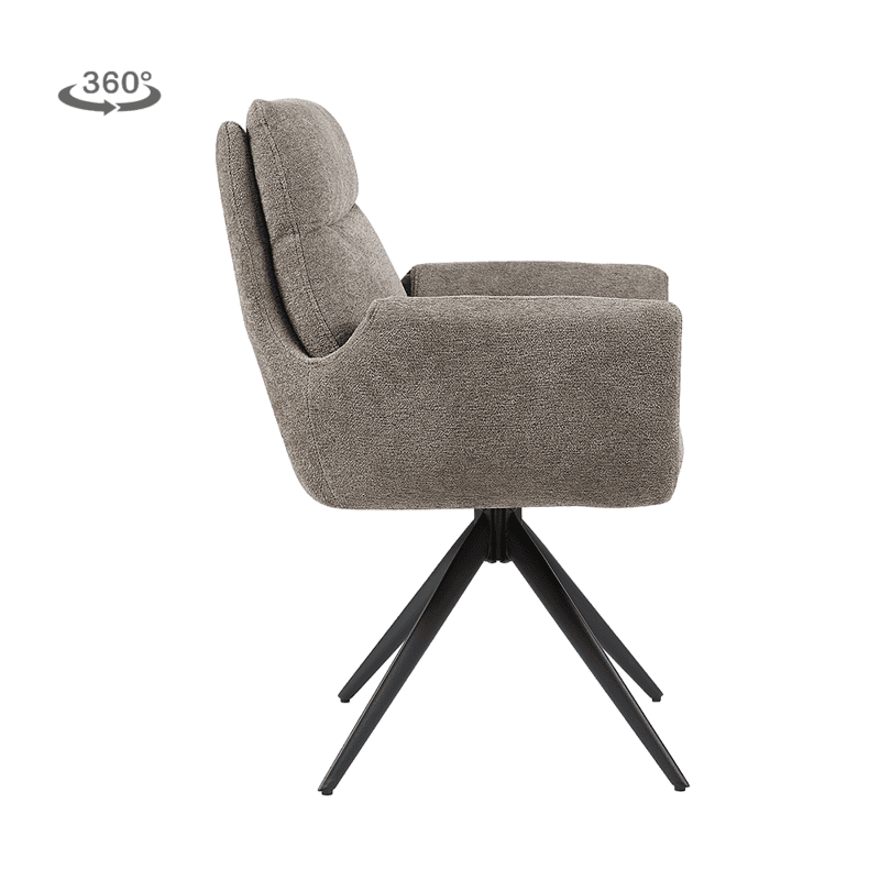 Bank met draaibare onderstel en zachte bekleding, perfect voor moderne woonruimtes. Gemaakt van hoogwaardige materialen voor comfort en duurzaamheid, ontworpen door Mokana Meubelen.