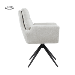 Moderne Mokana bankfauteuil met lichtgrijze bekleding en zwarte houten poot, perfect voor een stijlvolle woonkamer of kantoorruimte.