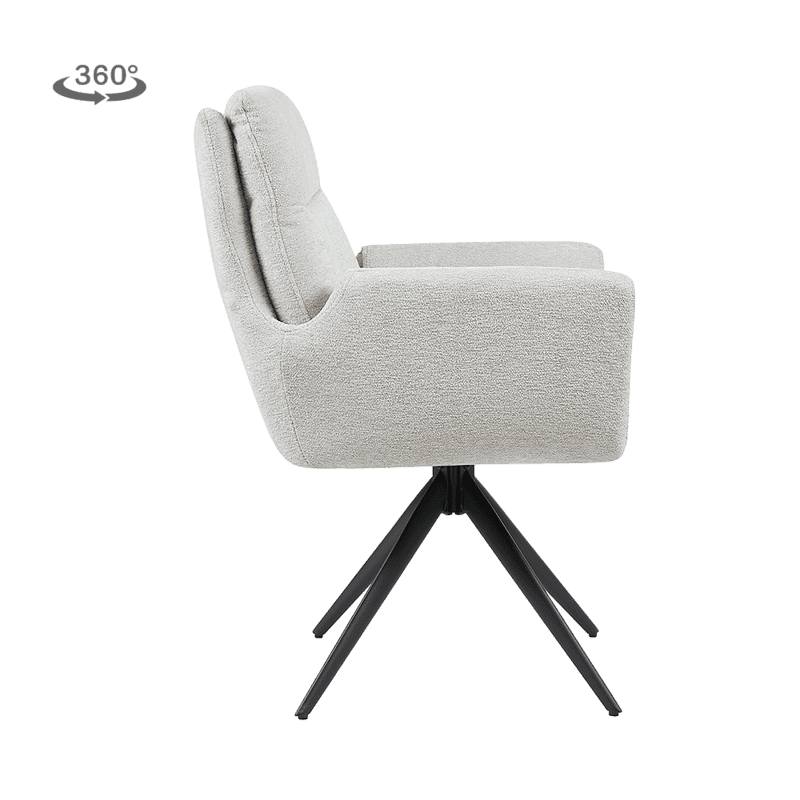 Moderne Mokana bankfauteuil met lichtgrijze bekleding en zwarte houten poot, perfect voor een stijlvolle woonkamer of kantoorruimte.