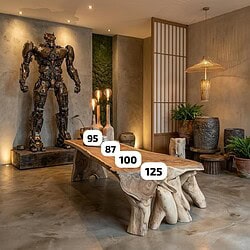 Robuuste massief boomstamtafel van Suarhout van 320cm met unieke houten poot, perfect voor een natuurlijke en stijlvolle eetkamer of vergaderruimte.