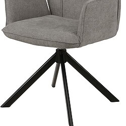 Moderne grijze bureaustoel met comfortabele stoffen bekleding en verstelbare armleuningen, ideaal voor kantoor of thuiswerkplek.