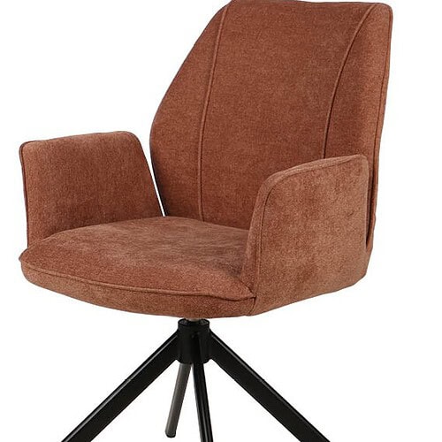 Comfortabele bureaustoel met zachte stoffen bekleding, verstelbare armleuningen en draaibaar onderstel, ideaal voor kantoor of thuiswerkplek.