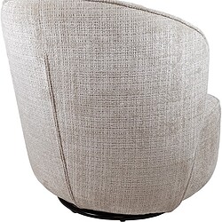 Luxe Mokana lounge fauteuil met zachte, geweven bekleding en comfortabele ronde vorm, perfect voor moderne woonruimtes en ontspanning.