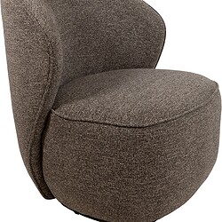 Comfortabele Mokana fauteuil met ronde vorm en zachte bekleding, perfect voor moderne interieurs.