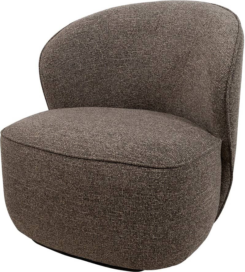 Comfortabele moderne fauteuil in warme bruintint, perfect voor een gezellige zithoek en stijlvolle interieuraccenten.
