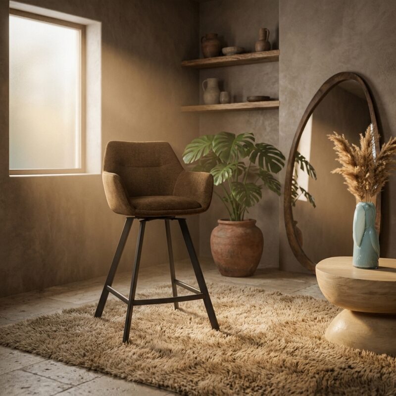 Barstool Bliss with armrest - mustard