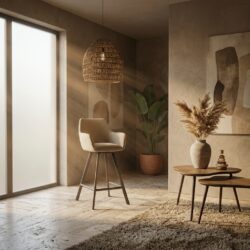 Barstool Bliss with armrest - taupe