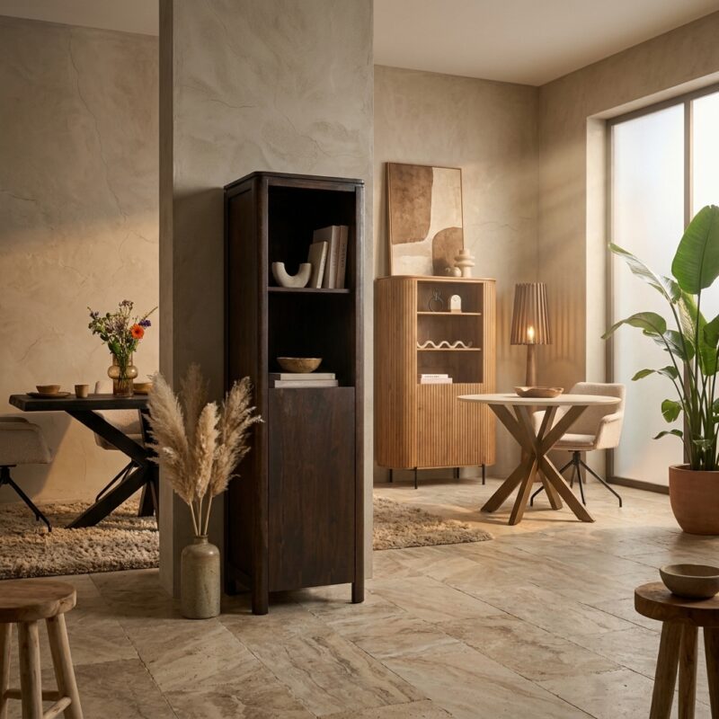 Boekenkast Dallas Bruin Mangohout 55 cm