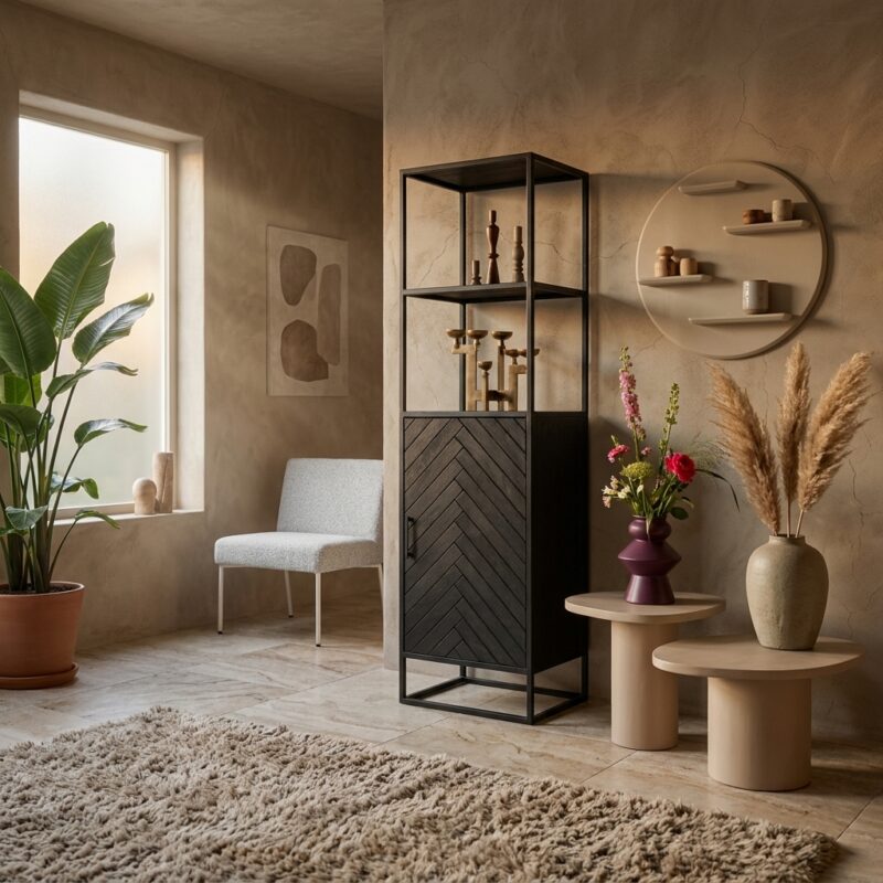 Boekenkast New York Zwart Mangohout 55 cm