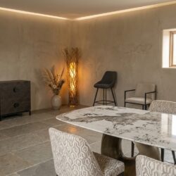 Castello eetkamertafel deens ovaal in bronstig brons met ceramic top