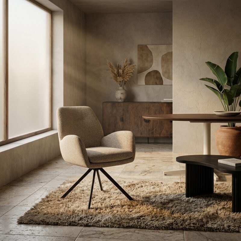 Charles armstoel draaipoot 360 in Milan-stijl van Nature 120