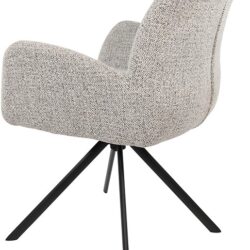 Charles armstoel draaipoot 360 Milan Salt 'n Pepper 105 textuur armleuning