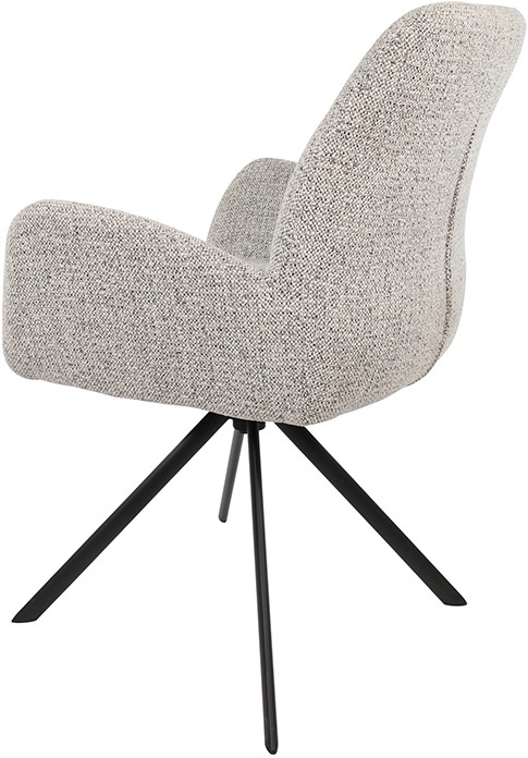 Charles armstoel draaipoot 360 Milan Salt 'n Pepper 105 textuur armleuning
