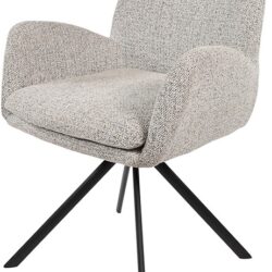 Charles armstoel draaipoot 360 Milan Salt 'n Pepper 105 detail zitting