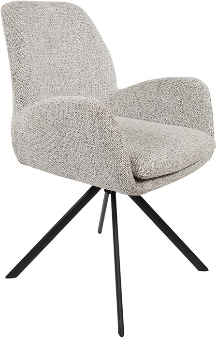 Charles armstoel draaipoot 360 Milan Salt 'n Pepper 105 detail rugleuning