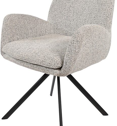 Charles armstoel draaipoot 360 Milan Salt 'n Pepper 105 detail zitting