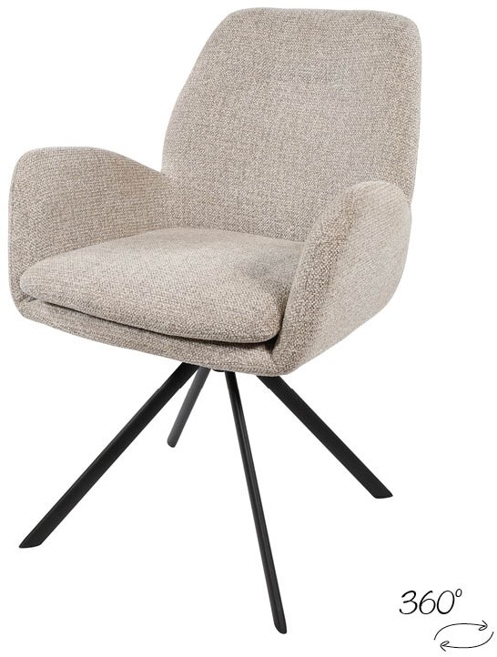 Detail van Charles armstoel draaipoot 360 in Milan-stijl