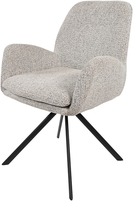 Charles armstoel draaipoot 360 Milan Salt 'n Pepper 105 detail zitting