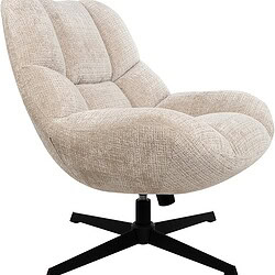 Comfortabele Mokana lounge stoel met zachte bekleding en draaibaar onderstel, perfect voor ontspanning en modern interieur.