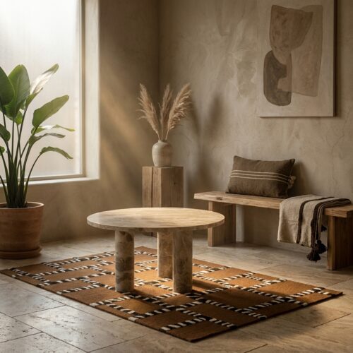 Beige marmeren salontafel Marmo uit de SCAN collectie met elegant design