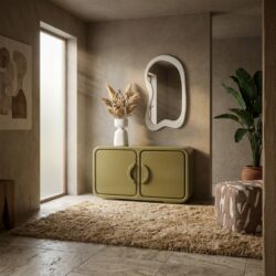 Groene dresser Gubby met high gloss afwerking in MDF uit de IND collectie