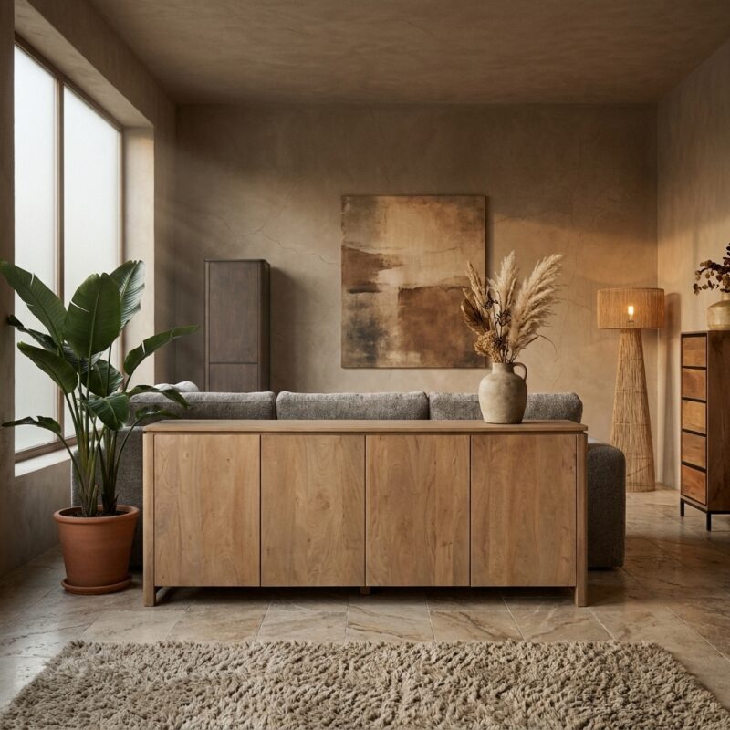 Dressoir Dallas Naturel Mangohout 210 cm