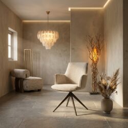 Eetkamerstoel Dakota natural chunky swivel with arm, comfortabel en draaibaar