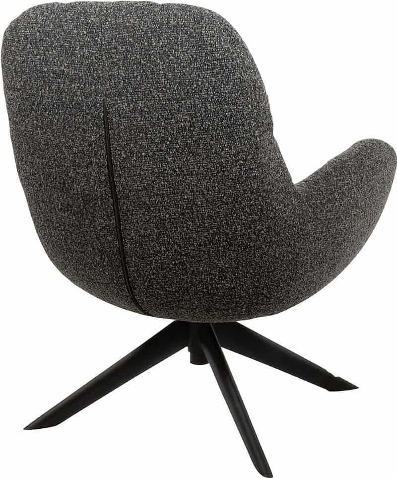 Comfortabele, moderne lounge fauteuil met zachte bekleding en draaibare basis, perfect voor ontspanning en stijl in elke woonkamer.