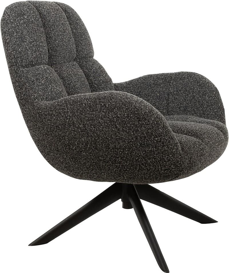 Moderne Mokana fauteuil met comfortabele bekleding en draaibaar onderstel, perfect voor een stijlvolle woonkamer of kantoorruimte.