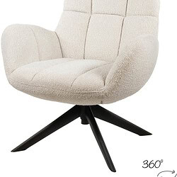 Comfortabele witte lounge stoel met zachte bekleding en zwarte houten pootjes, perfect voor een stijlvolle en gezellige zithoek.