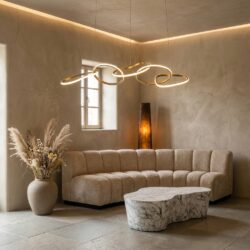 Hanglamp Flyn goudkleurig ijzeren ringen luxe design