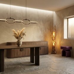 Hanglamp Layn in brons met luxe details en led-verlichting