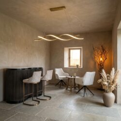 Hanglamp Lorine goud met dimmer en verstelbaar koord